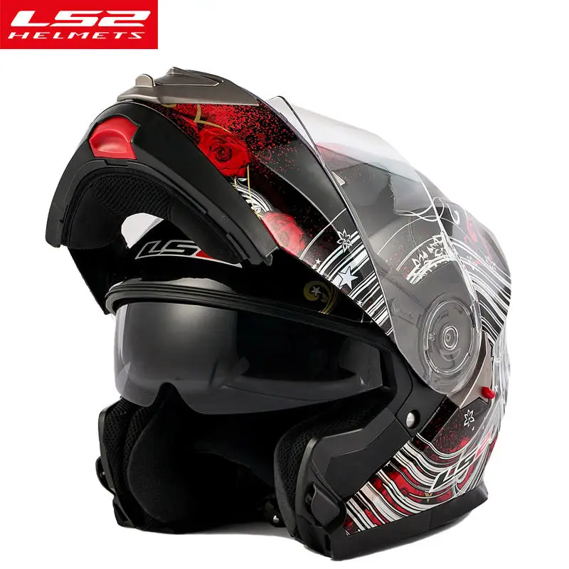LS2 FF318 флип-ап мото rcycle шлем Полнолицевой модульный Мото шлем с внутренним солнечным объективом Высокое качество Мужские и женские шлемы