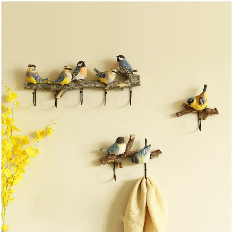 24 Turquoise MCS 45889 Birds on A Fence Wall Hooks