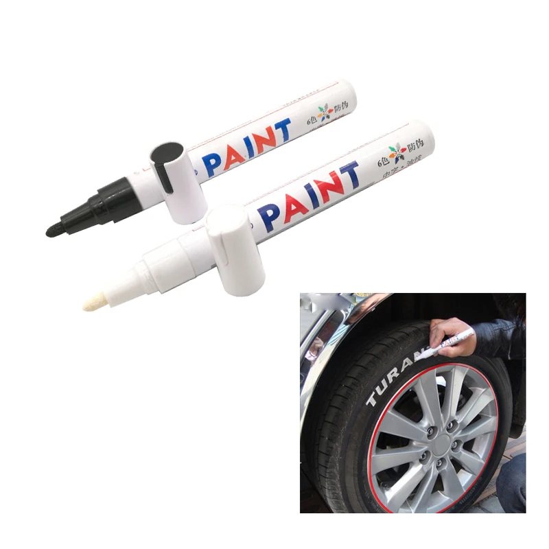 

1pc Car Wheel Tire Oily Mark Pen Waterproof Auto Tyre Rubber Tyre Tread CD Metal Paint Marker Graffiti Dropshipping