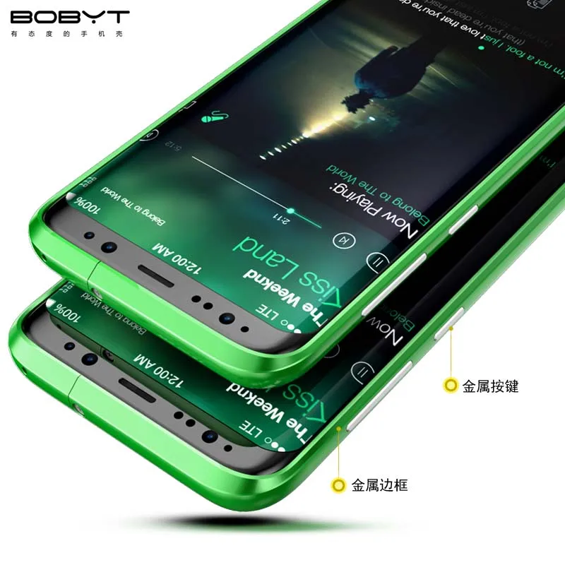 

100% Brand New Original BOBYT Luxury Aluminum Metal Bumper Backplane Frame PC Back Cover For Samsung Galaxy S8 Phone Case JS0535