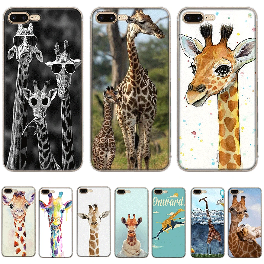 Desxz Giraffes Mobile Phone Case for iPhone 6 6s 7 8 Plus 11 Pro X XS Max 5 5s SE Cover Protection |