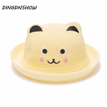 

[DINGDNSHOW] 2019 Fashion Straw Hats Summer Baby Ear Decoration Lovely Children Character Sun Hat Girls And Boys