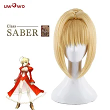 Parrucca Cosplay UWOWO Nero Claudius Fate Maid Ver Hair Women 35cm Golden Heat resistente Girls sabre Hair