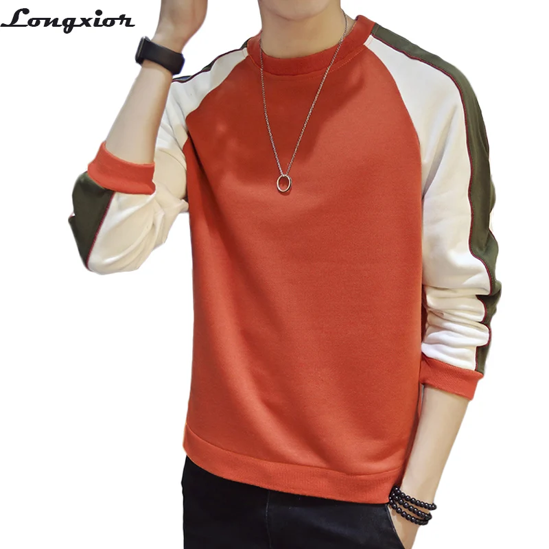 

spring autumn hoodies men cotton patchwork men's sweatshirts clothing o-neck slim fitness homme hoodie brand hooded man size 4xl