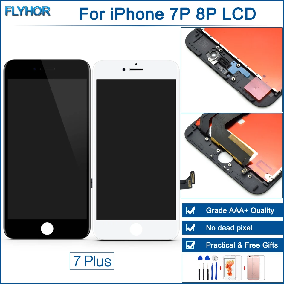 ЖК дисплей качества AAA для iPhone 7 Plus Сенсорный экран планшета замена 8 P Дисплей сборки с 3D touch|Экраны мобильных