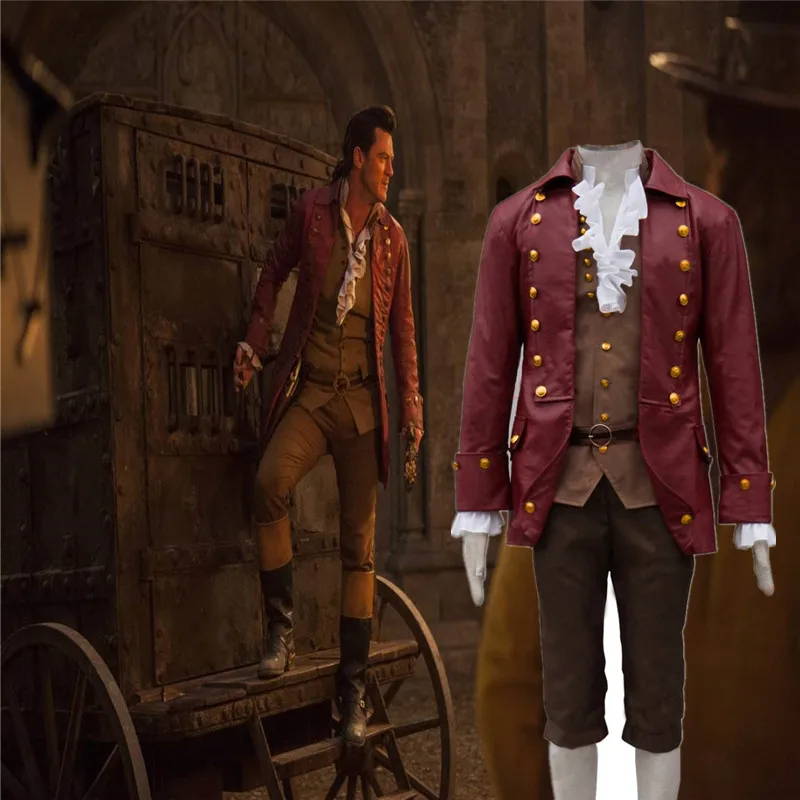 

2017 Movie Beauty and the Beast Cosplay Gaston Costumes Anime Party Halloween Carnival Cosplay Apparel CS375300