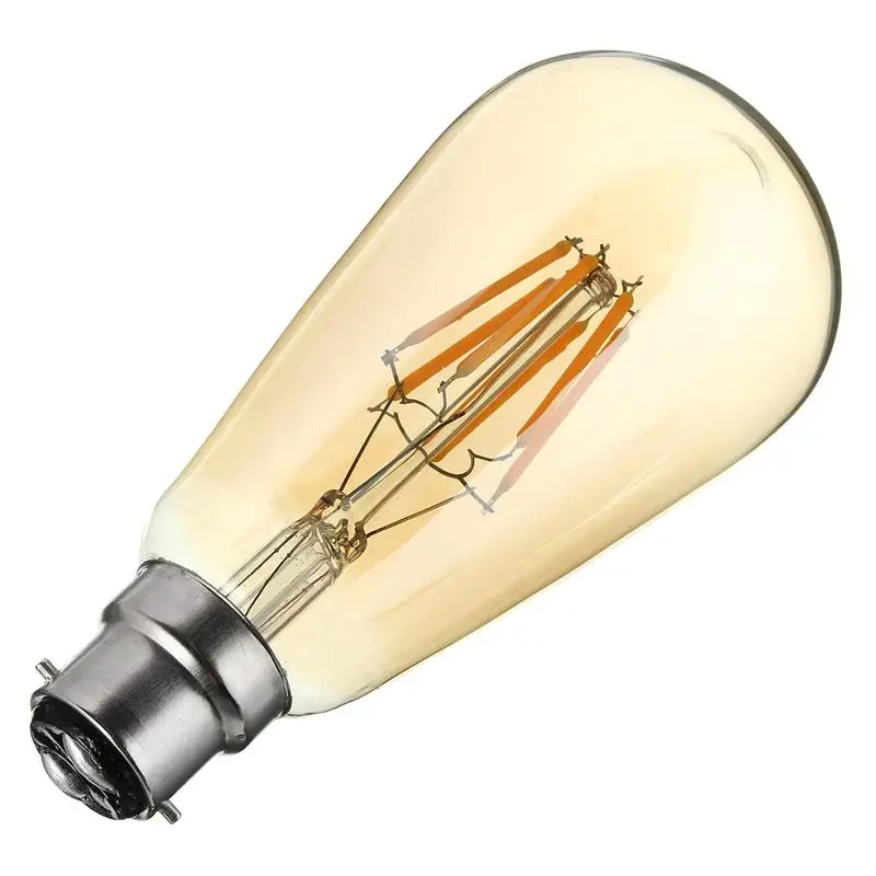 Затемнения 6 Вт ST64 Винтаж Светодиодная лампа edison Bulb B22 клетка Ретро COB Светодиодный свет лампы 220 в домашний декор висячая лампа теплый белый