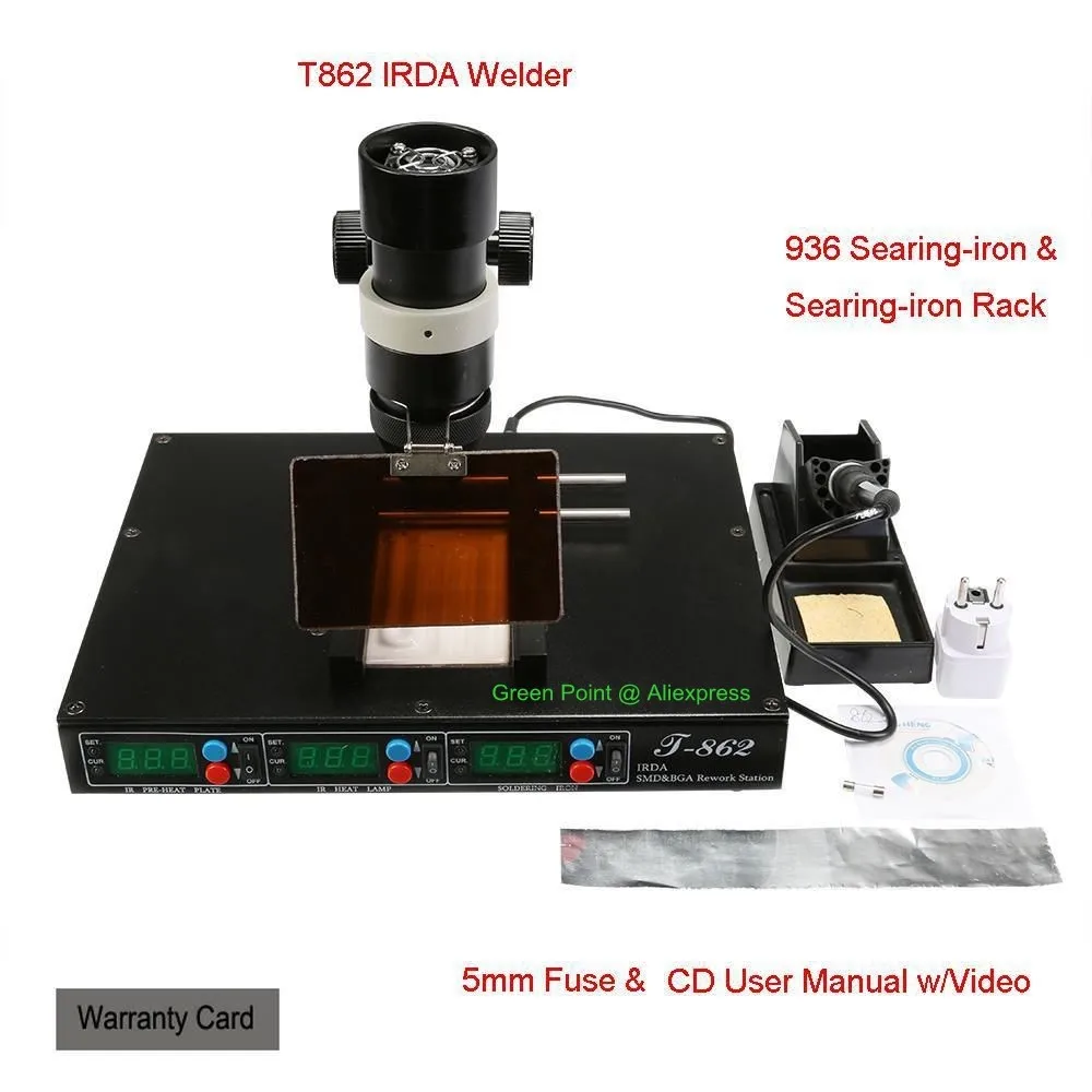 Авторизованный PUHUI T-862 IRDA SMD& BGA ИК паяльная станция T-862 IRDA сварочный аппарат T862 инфракрасный SMT сварочный аппарат T 862
