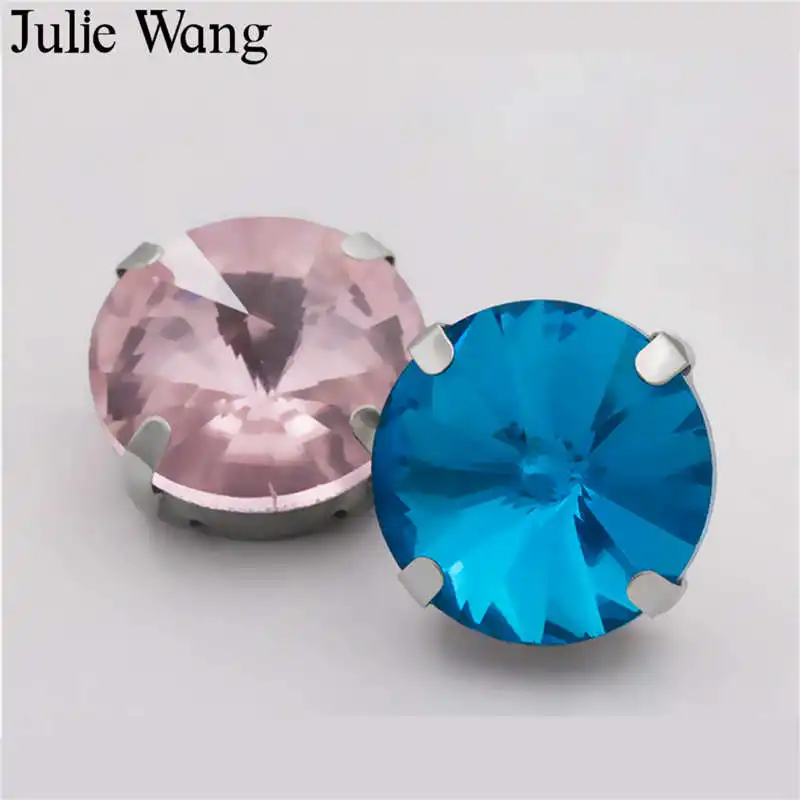 Julie Wang 50 шт. 8-18 мм стеклянные круглые стразы с кабошоном кристальная