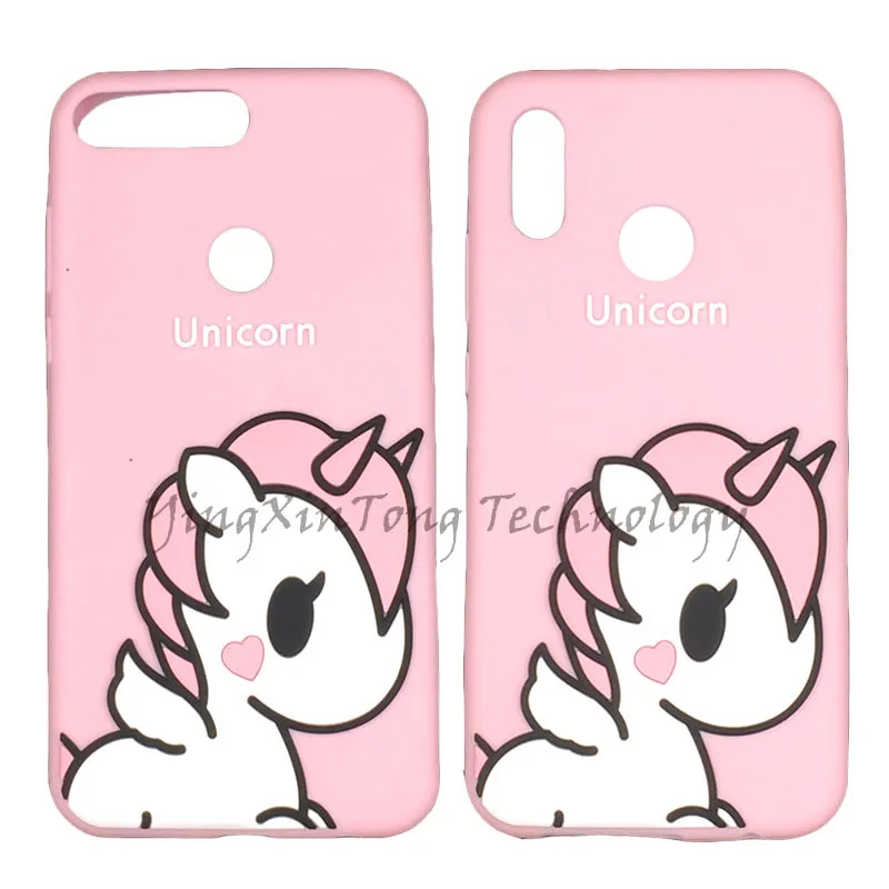 

Fashion 3D Cute Cartoon Pink Unicorn Soft Silicone Case For Huawei P20 Lite Nova 3E Cases Y7 Prime 2018 Y7 Pro Honor 7C Enjoy 8