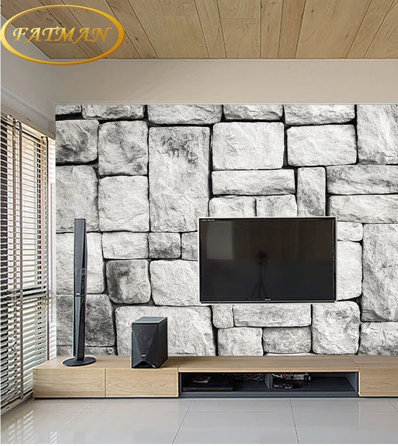 3D natuur wallpapers Grijs Wit Steen Baksteen Muur Retro l Woonkamer ... 3D natuur wallpapers Grijs Wit Steen Baksteen Muur Retro l Woonkamer ...