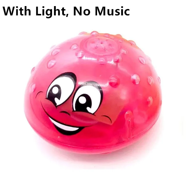 Милый шар для распыления воды, Детская плавающая игрушка для ванны, Электрический индукционный спринклер, игрушки для ванной, вращающийся с душевой 3D светильник, музыкальный - Цвет: Red without Music