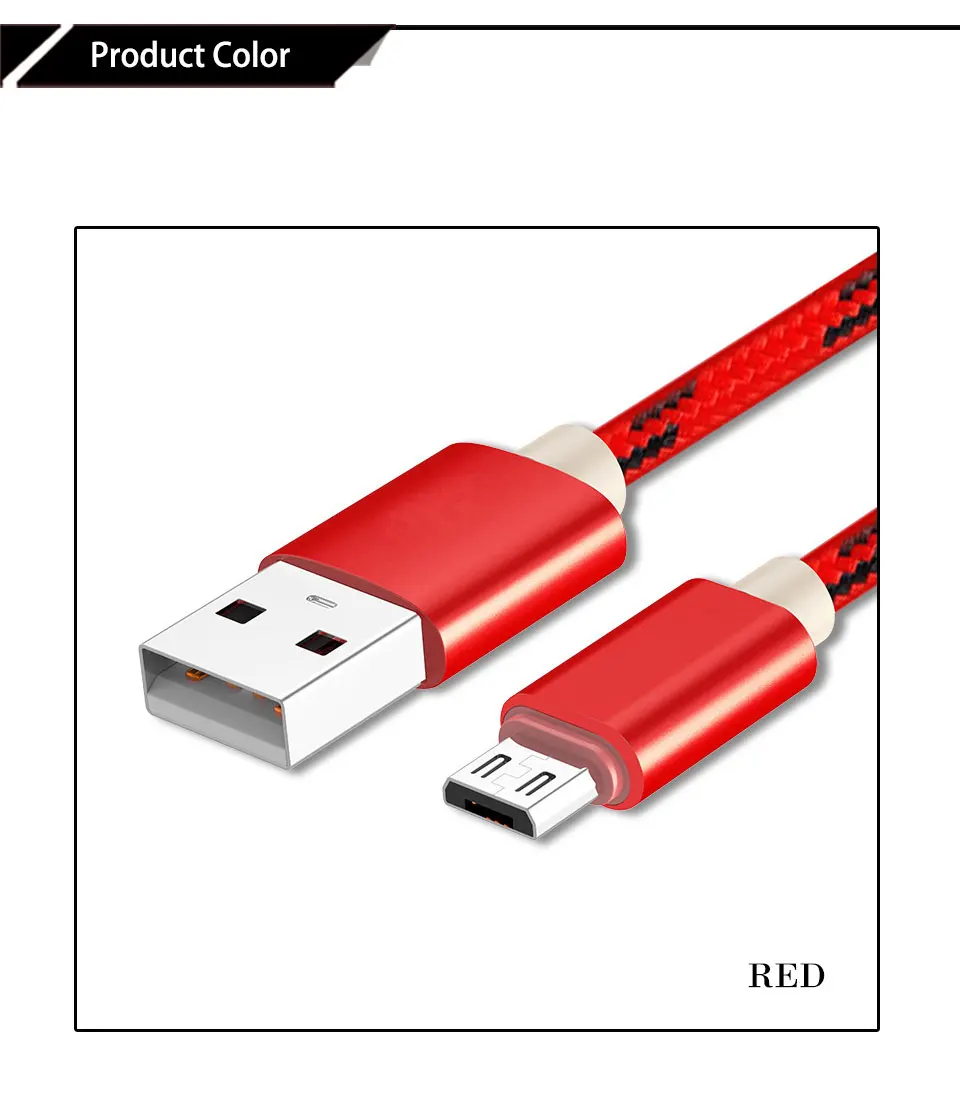  Micro USB Cable Sync Data Line Microusb Cable for Samsung Xiaomi Huawei Android Mobile Phone High Speed Charging Nylon Line (8)