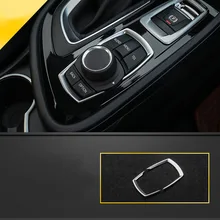 Lsrtw2017 pérola chrome abs engrenagem do carro botão de mídia quadro apara para bmw série 2 F45 F46 2015 2016 2017 2018 2019 218i 220i 216i