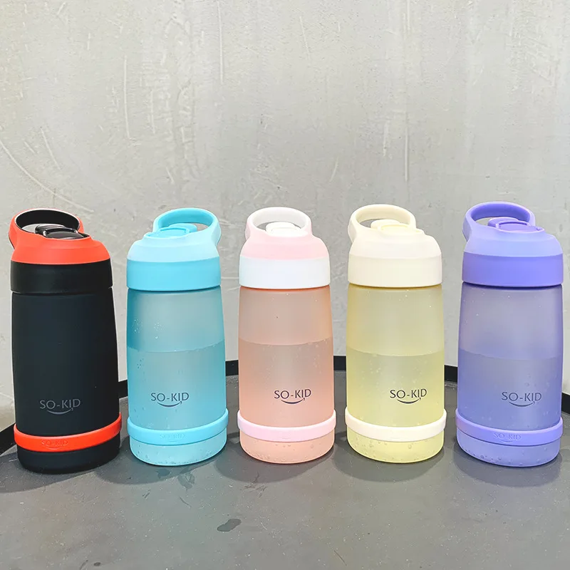 

550ml Water Bottle for Kids Children Mini Water Bottle with Straw Sports Bottles FDA Certified Hiking Camping BPA Free H1151