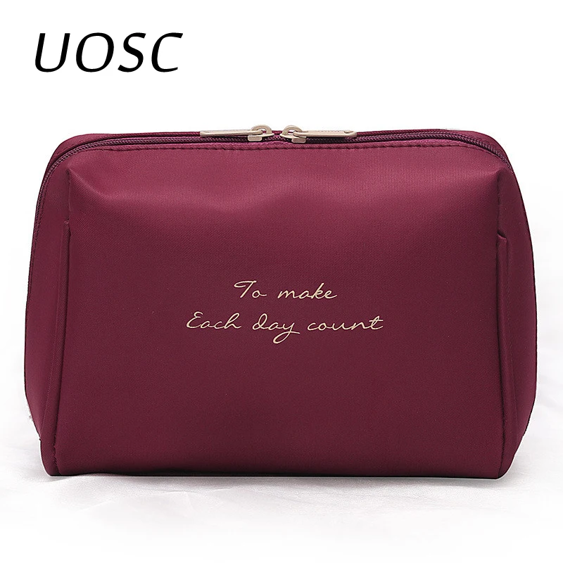  UOSC Women Cosmetic Bag Travel Make Up Solid Bags Fashion Ladies Makeup Pouch Neceser Organizer Kit - 33013292400