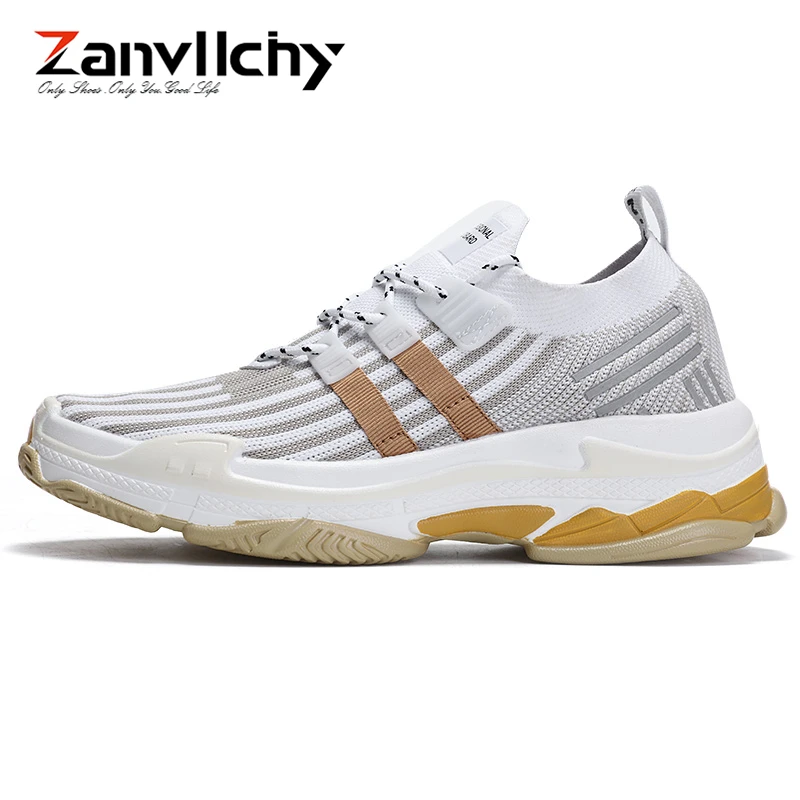 

Zanvllchy New INS Fashion Men Dad Shoes 2019 White Summer Mesh Sock Shoes Kanye Male Brand Trainers Sneakers Men Casual Shoes