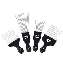 Uso do salão de beleza preto metal americano africano picareta pente penteados cabelo afro pente para cabeleireiro estilo ferramenta