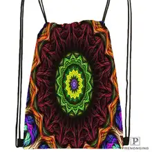 Custom mandala El Laberinto de Rosa@4 Drawstring Backpack Bag Cute Daypack Kids Satchel (Black Back) 31x40cm#20180611-02-99