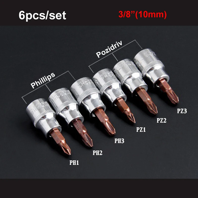 Отвертка Philips PZ1 PZ2 PZ3 PH1 PH2 PH3 6 шт. 3/8 дюйма | Инструменты
