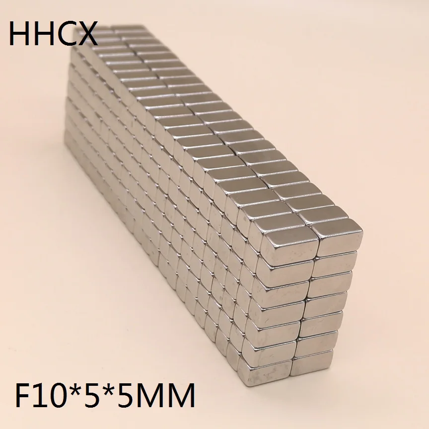 100 шт./лот F 10x5x5 мм N35 Сильный квадратный NdFeB редкоземельный магнит 10*5*5 мм неодимовые магниты 10 мм x 5 мм x 5 мм