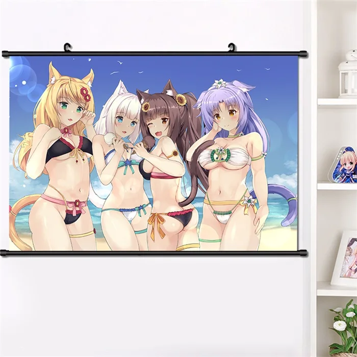 Аниме NEKOPARA Chocolat ванильный Azuki кокосовый настенный Свиток Плакат манга настенные подвесные плакаты модное украшение дома 40*60 см - Цвет: V