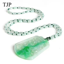 TJP Emerald Beautiful stone Jade Cat Dragon Jewelry accessories Authentic pendant necklace WH0456 Free shipping