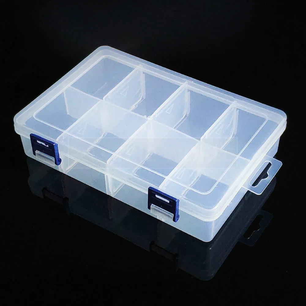 8 сетчатая пластиковая коробка практичный регулируемый отсек для хранения ювелирных изделий из бисера чехол с винтовым держателем Чехол Органайзер контейнер
