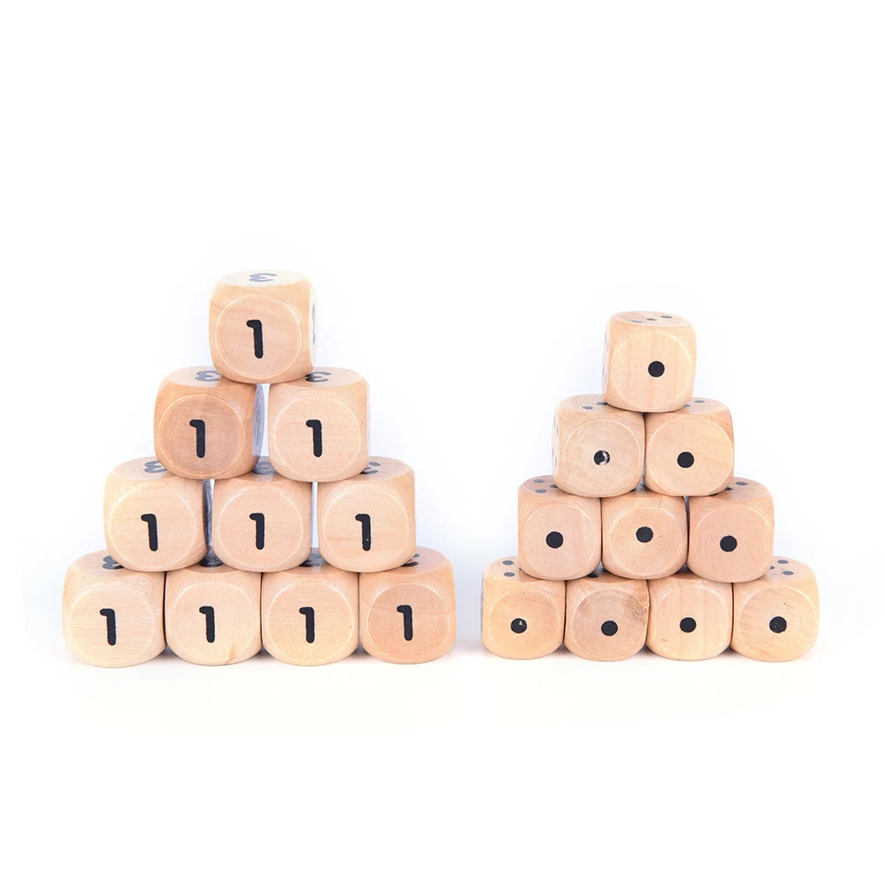 10 шт. вечерние деревянные игральные кости 6 сторонние игральные кости 16 мм Количество или точка кубики Круглый Coener детские игрушки игры