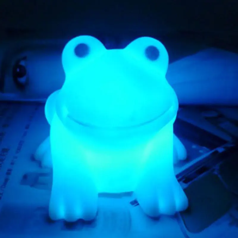 Светодио дный Night Light Симпатичные Новинка детский спальный ночник мультфильм лягушка энергии Магия Изменение Цвета красочный свет для