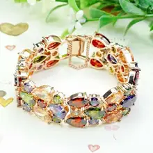 Emmaya розовое золото цвет триплекс ряд Мона Лиза Многоцветный кубический циркон браслеты роскошный свадебный браслет для женщин подарок Вечерние