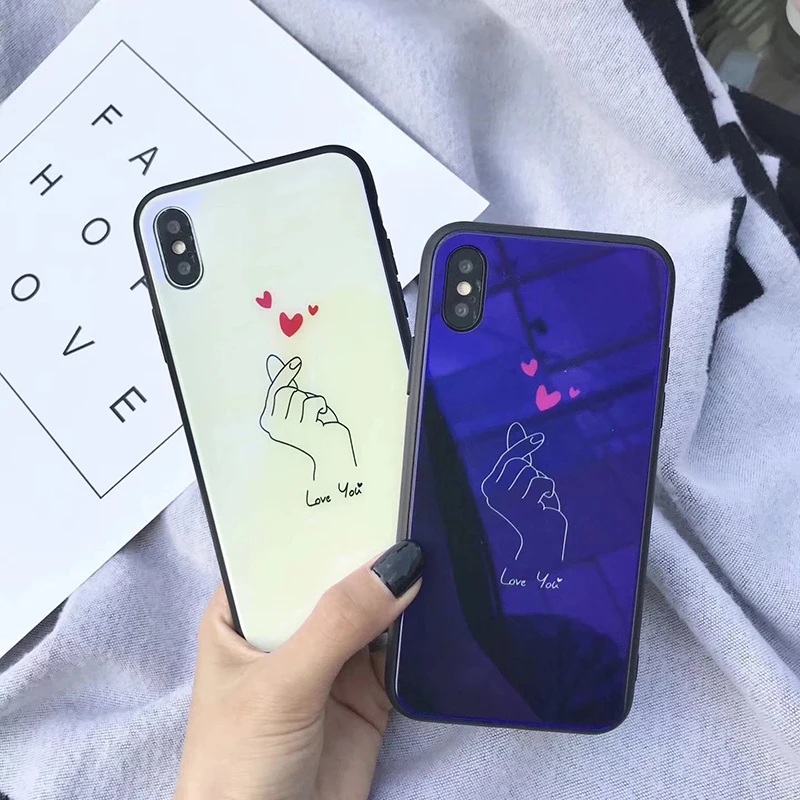 MYSUN Love You стеклянный чехол для iPhone X 10 6s закаленное стекло бампер на Apple 6 7 8 TPU