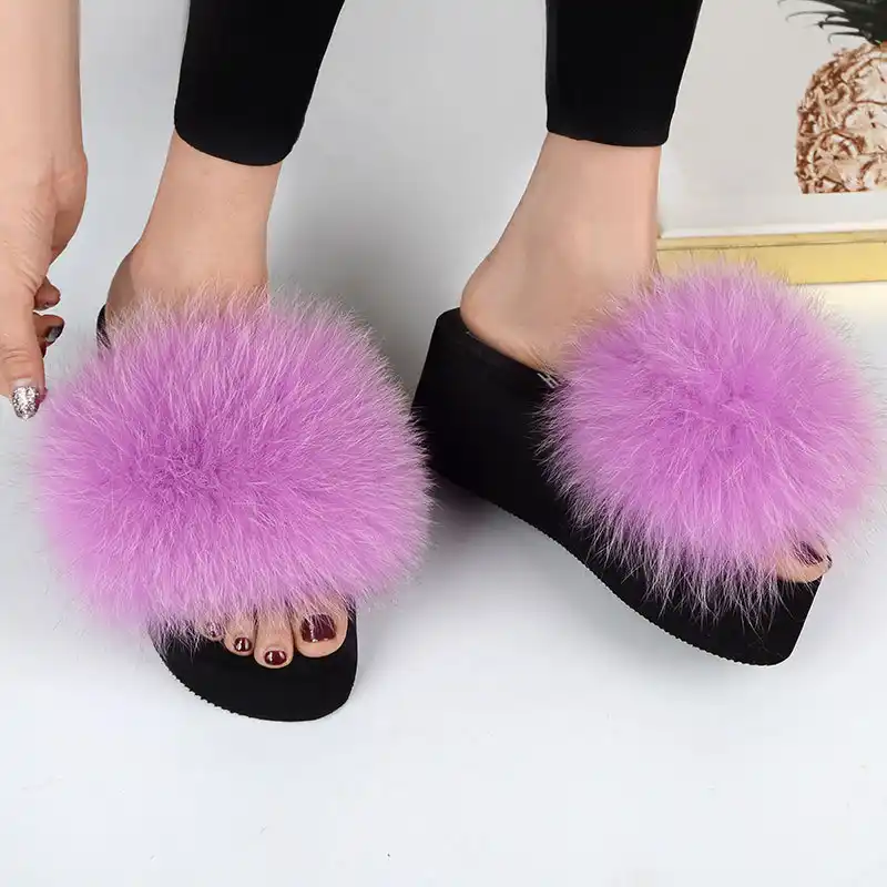 fluffy platform sandals