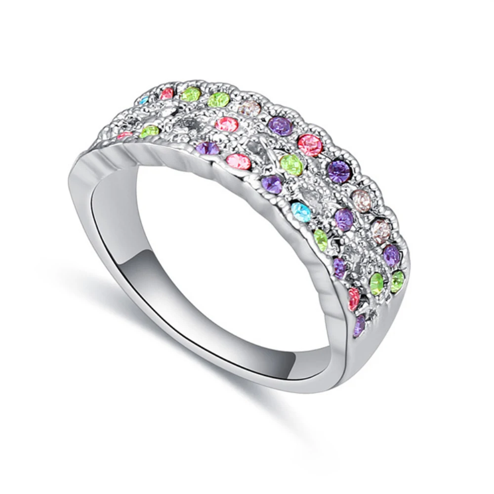 

2019 new arrival full rhinestone round ring for party with Quality CZ crystal for Bijoux new year gift wholesale