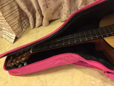Waterproof thick padded portable 34 36 inches acoustic classical guitar bag soft case gig cover backpack with straps pink black guitar bag