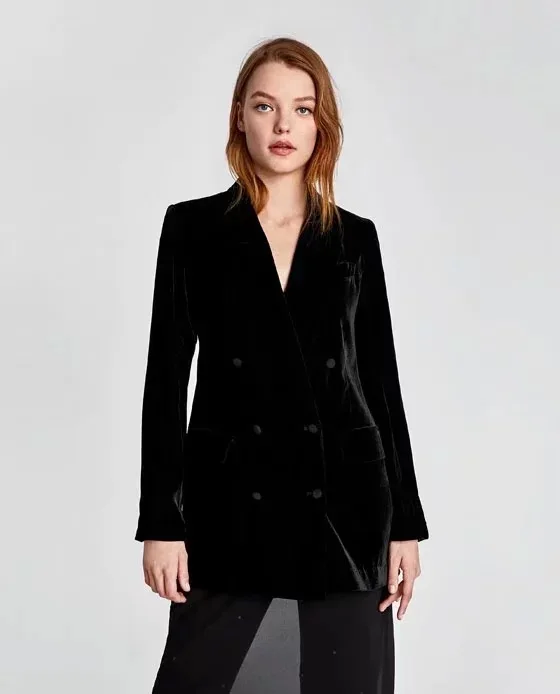 

A1222C1 winter product in Europe and the double-breasted velvet coat 27133 #