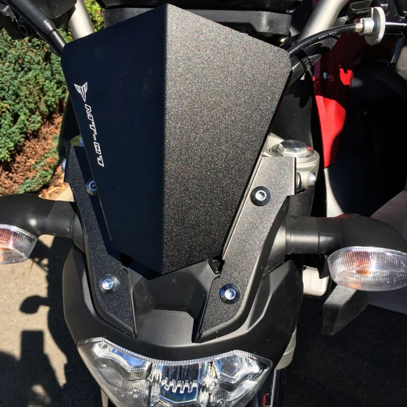 FZ07 MT07 FZ-07 MT-07 Motorcycle Motorbike Windshield Windscreen Aluminum Black For Yamaha FZ 07 MT 07 2013-2017 (8)