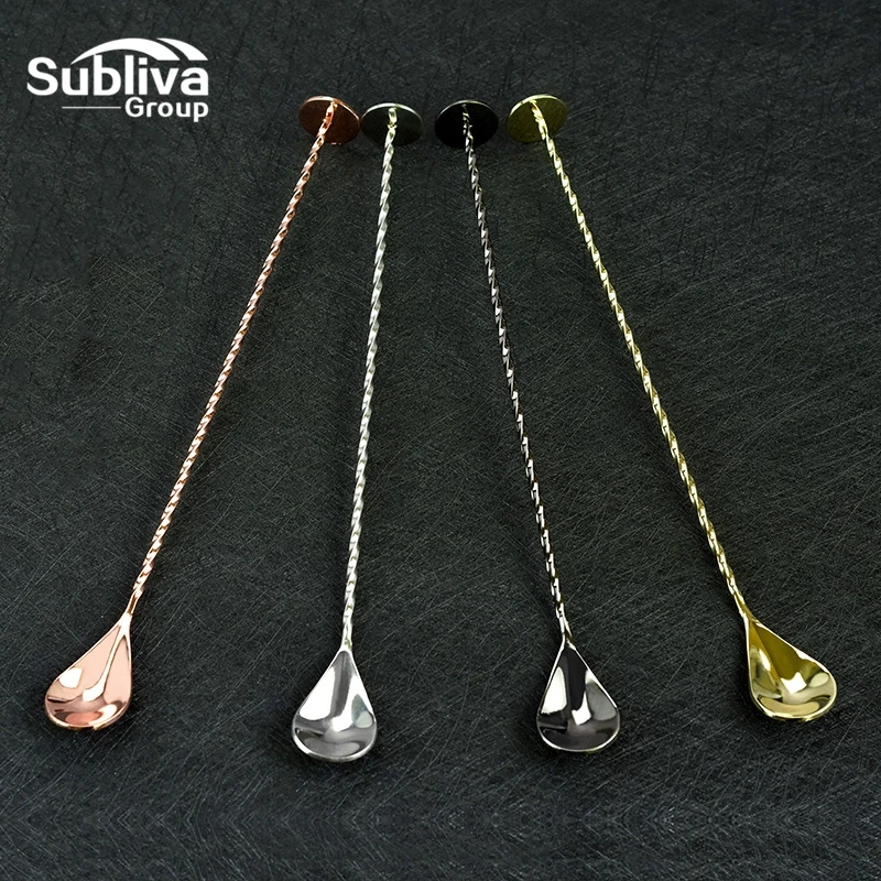 

Cocktail Bar Spoon Stainless Steel Threaded Twisted Mixing Stir Spoon Bar Tool Bartender Tools Cocktail Spoon Stirrer