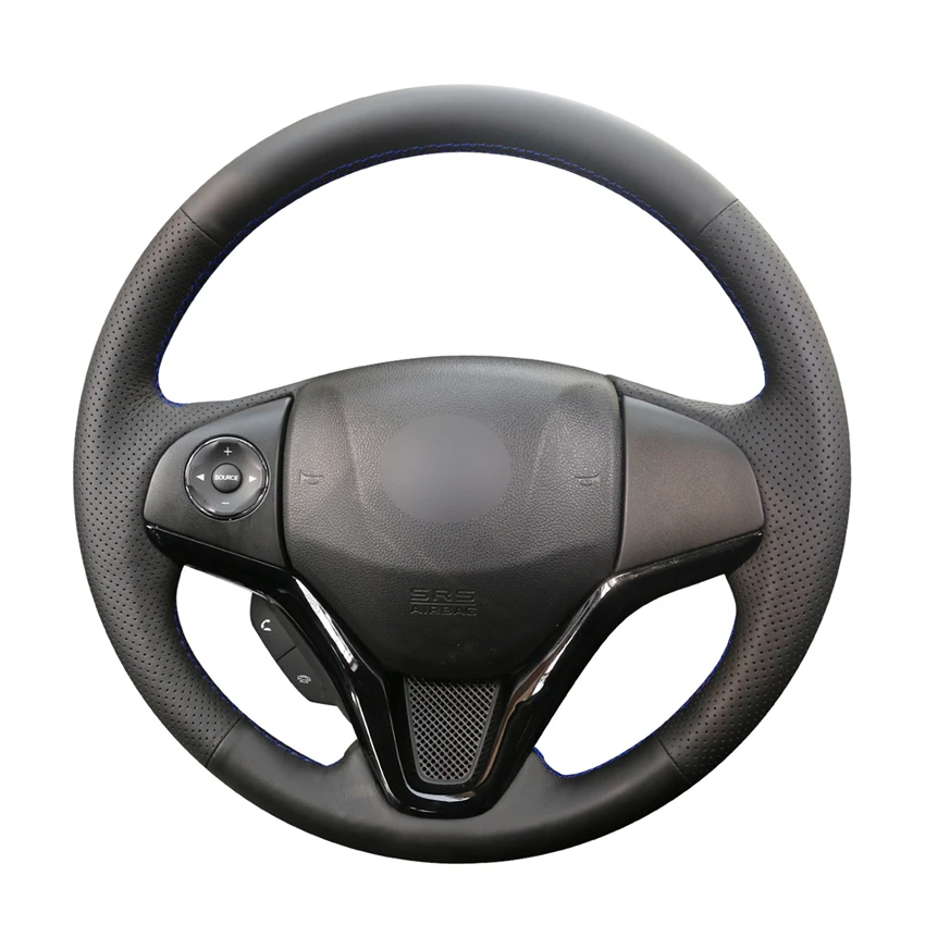 

Black Micro Fiber Leather Car Steering Wheel Cover for Honda Fit 2014-2019 City 2014-2019 Jazz 2014-2019 HR-V HRV 2016-2019