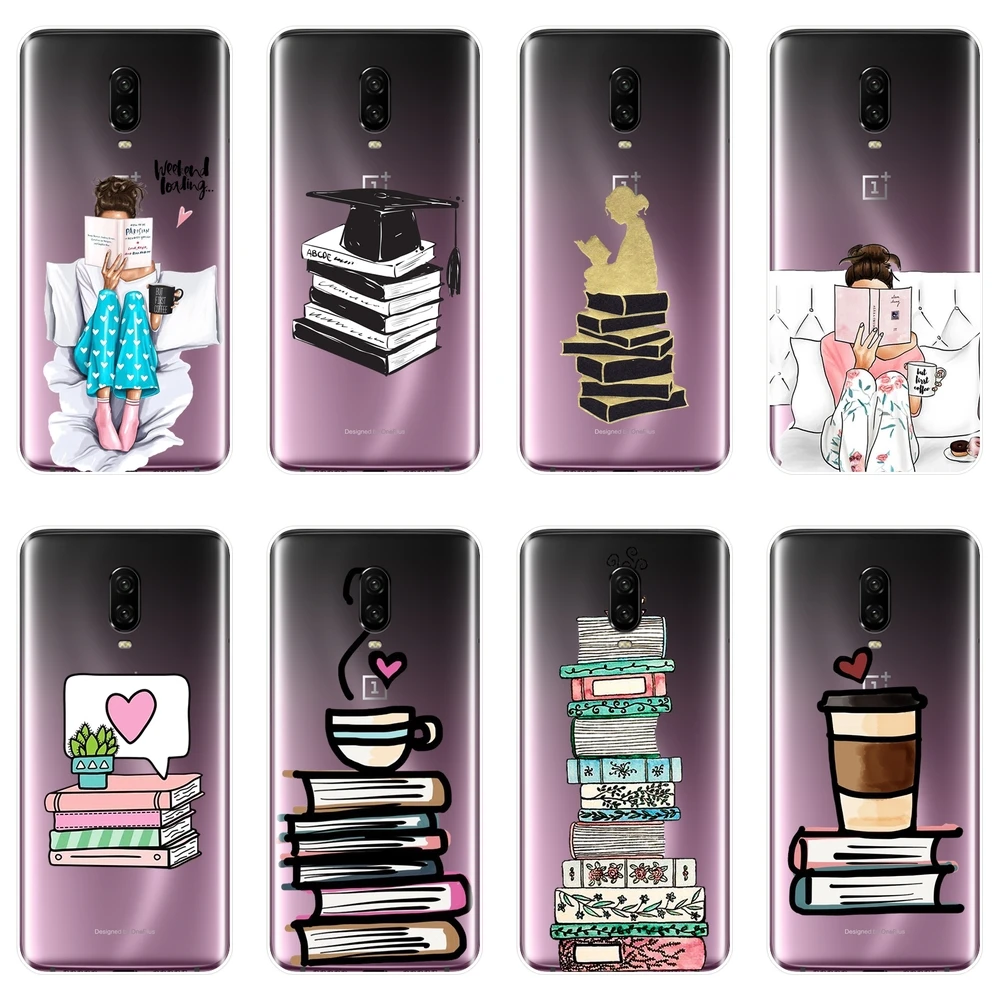

For One Plus 6 6T 5 5T 3 3T Case Silicone Soft Book Girl Heart Coffee Cartoon Back Cover For OnePlus 6 6T 5 5T 3 3T Phone Case