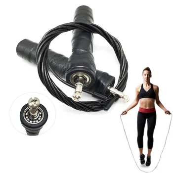 

New PVC Skipping Jump Rope Adjustable Steel Ball Bearings Non Slip Grips Cable for Fitness Gym LMH66