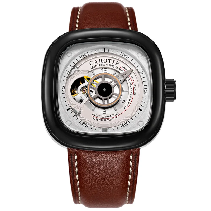 

Luxury Brand Men's Automatic Mechanical Wrist Watch erkek kol saati Square Big Dial Men Watches Montre Business Male Clock Reloj