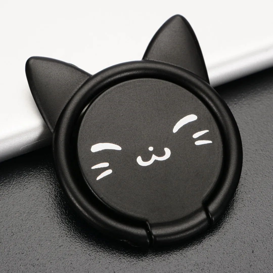 360 Degree Rotating Cute Cartoon Cat Finger Grip Ring Stand Holder for Mobile Cell Phone Finger Ring Smartphone Stand Holder