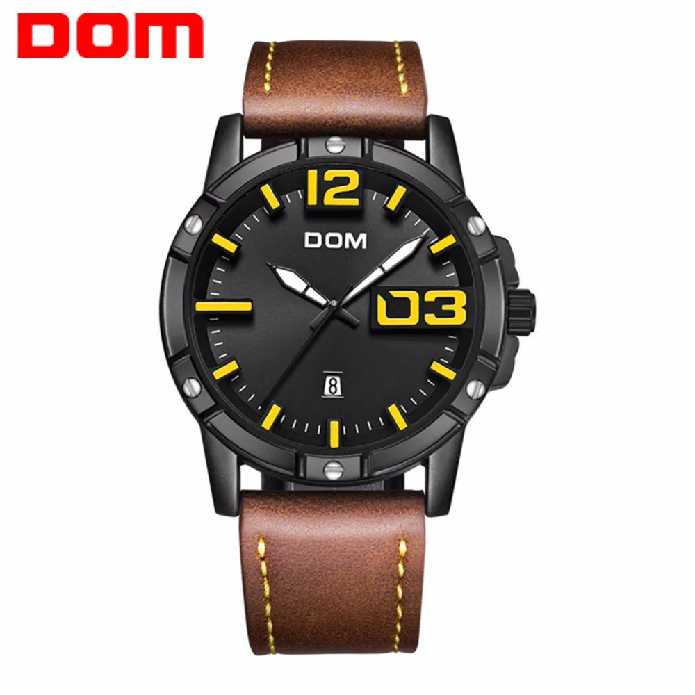 

DOM Watch Men Fashion Sport Quartz Clock Mens Watches Top Brand Luxury Leather Business Waterproof Watch Relogio MasculinoM-1218