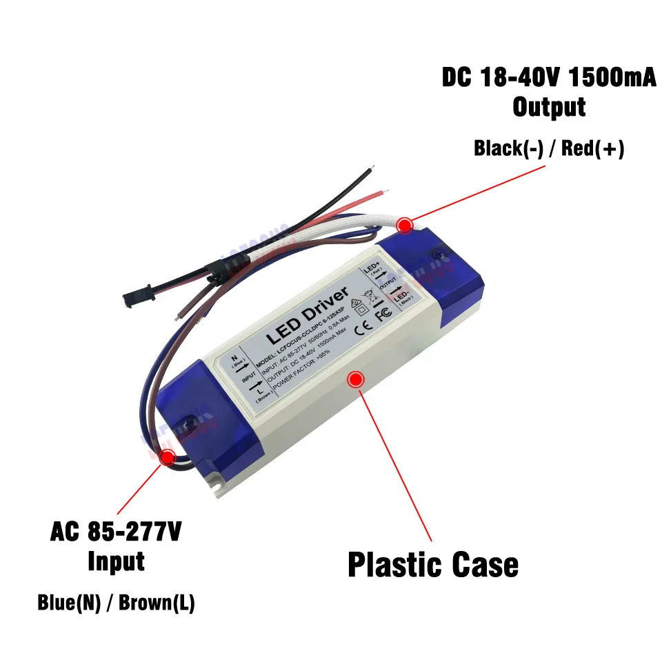 Beste Koop 50 W LED Driver 6 12Sx5P Output 1500mA 18 40 V 30 35 40 45