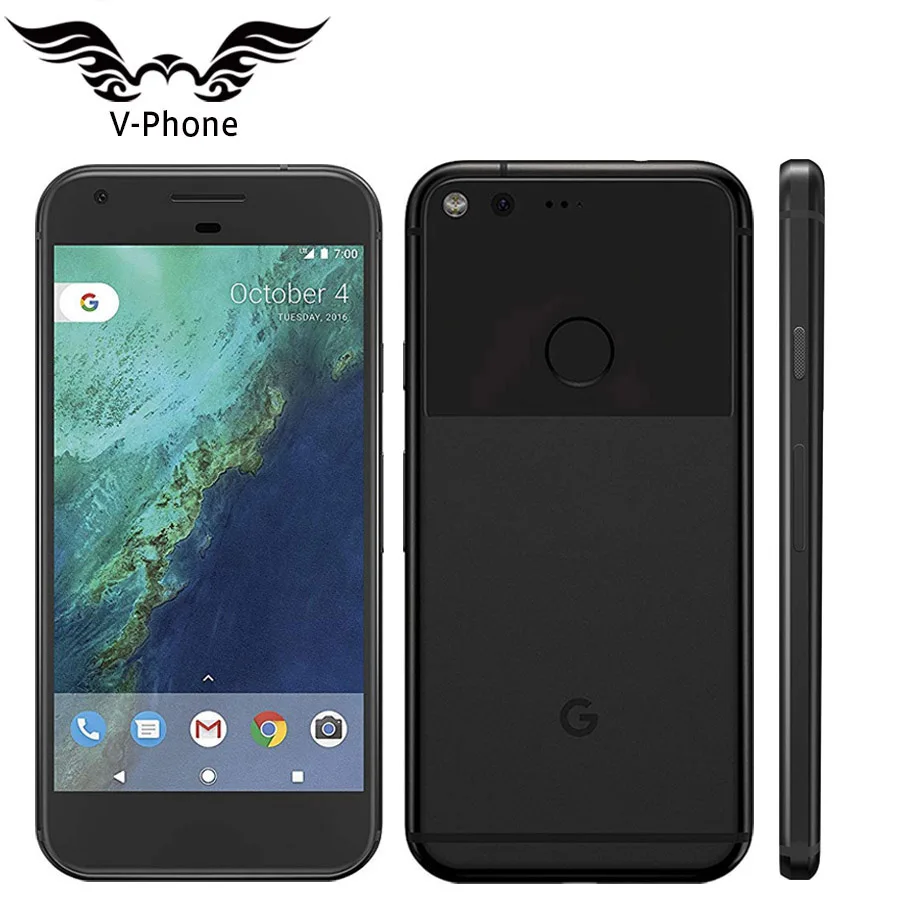 Абсолютно смартфон Google 5 дюймов, версия ЕС, Google Pixel, 128 ГБ, мобильный телефон Snapdragon, четыре ядра, 4 Гб, Android, 4G, телефон с отпечатком пальца