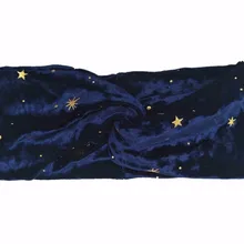 T185012 Эластичный Модные бархатные с золотой звезды и луна чалма-шапочка повязка на голову, удобная мягкая повязка на голову