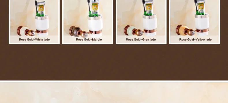 Jade Зубная щётка чашки Ванная комната Зубная щётка подстаканник Керамика Творческий Зубная щётка чашки Мрамор Роза держать Европейский