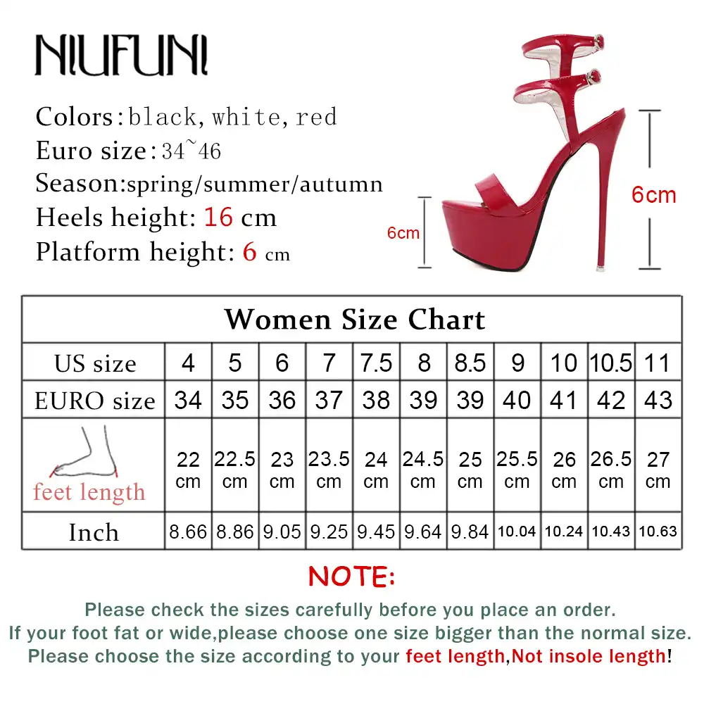 Ladies Footwear Size Chart