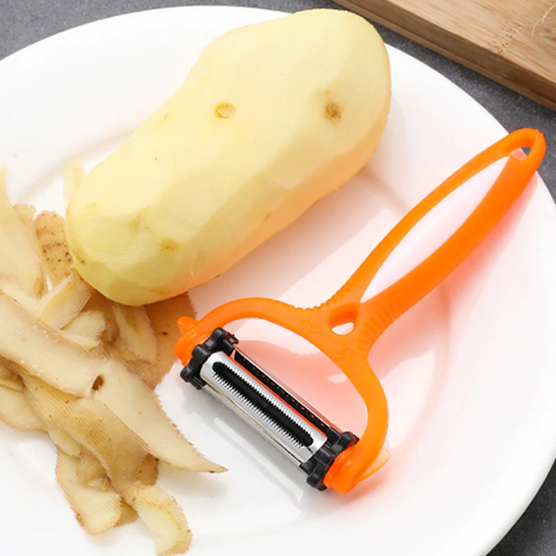 3 in 1 Vegetable Fruit Peeler 3-Blade Rotary Potato Carrot Peeler Grater Julienne Peeler Slicer Cutter Fruit Vegetable Tools Kitchen Gadgets (5-1)